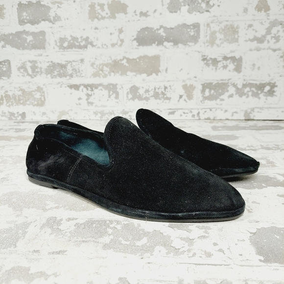 New Aquatalia Black Suede Round Toe Slip On Flats C247 - Picture 6 of 12